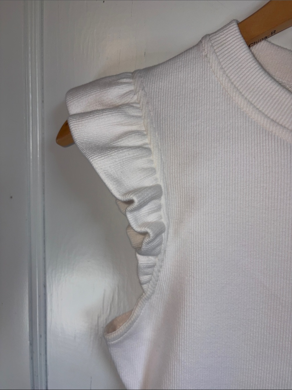 Free the Roses White Ruffle Sleeve Tank Top - Picture 3 of 7